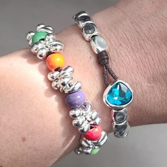 Bohemian Bracelect • DESTINY • Silver plated and multicolored glass beads - Picture 9 of 14